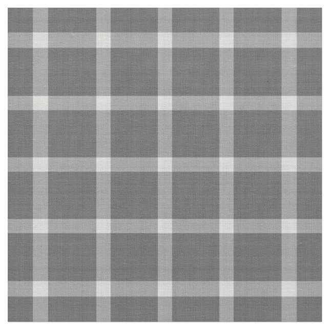 large charcoal, gray, & white buffalo check plaid fabric (Close Up)