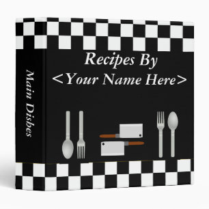 Large Chequerboard Personalized Recipe Binder