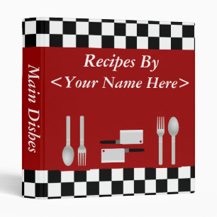 Large Chequerboard Personalized Recipe Binder