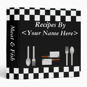 Large Chequerboard Personalized Recipe Binder