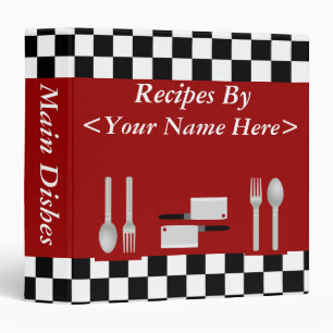 Large Chequerboard Personalized Recipe Binder