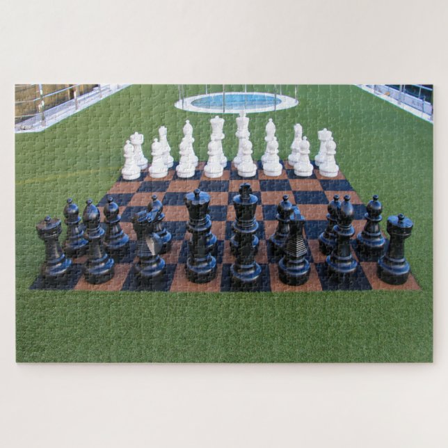 Large chess set on cruise ship jigsaw puzzle (Horizontal)