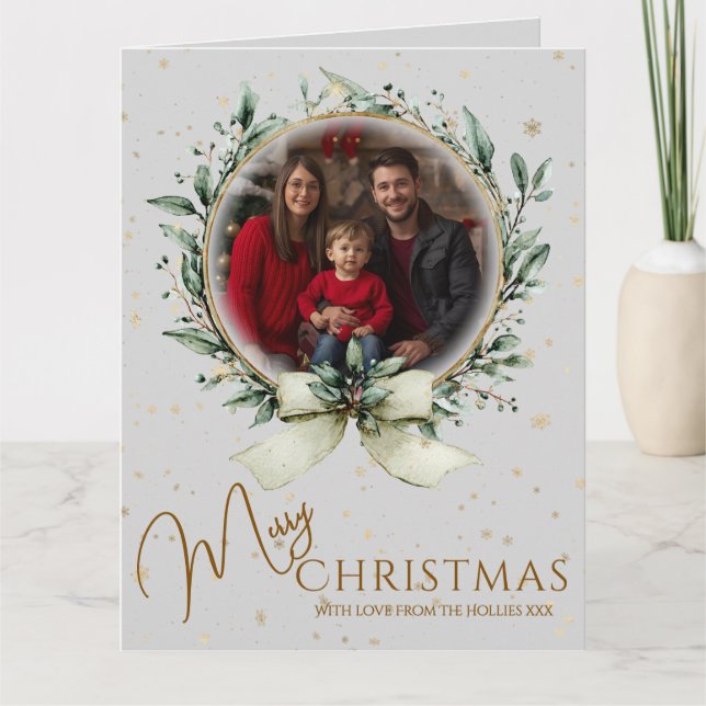 Large Christmas Photo Card Folded Greeting Card (Front)