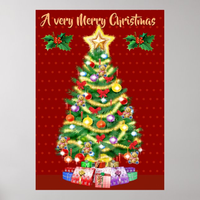 Large Christmas Tree poster reds. (Front)