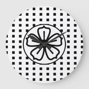 Large Clock "Clock On, Clock Off Black and White"