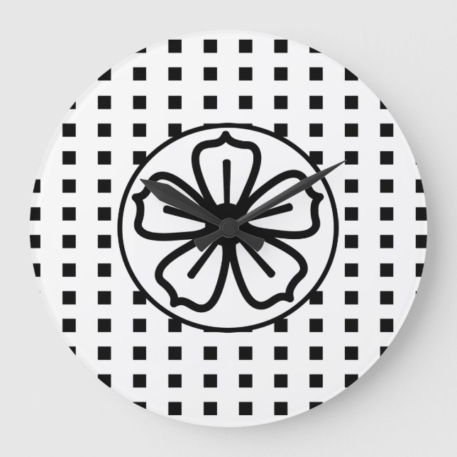 Large Clock "Clock On, Clock Off Black and White" (Front)