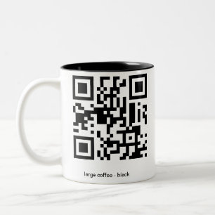 large-coffee-black, large coffee - black qr code Two-Tone coffee mug