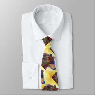 Large Colourful Abstract Bear Art Tie