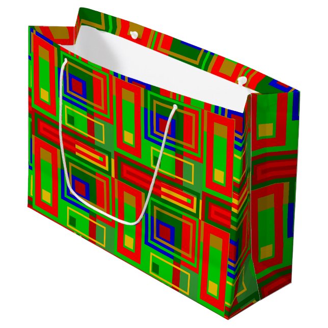 Large Colourful Glossy Christmas Gift Bag (Front Angled)