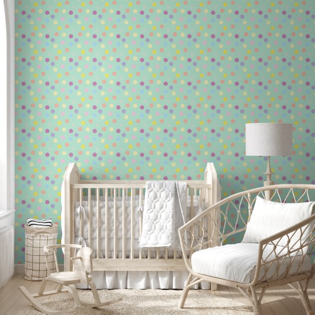 Large Colourful Polka Dots Design Wallpaper (Kids)
