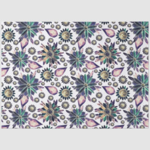 Large Colourful Retro Flower Pattern Decoupage Tissue Paper