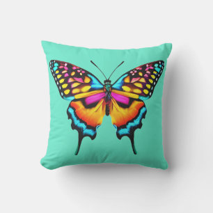 Large Colourful Swallowtail Butterfly Outdoor Pillow