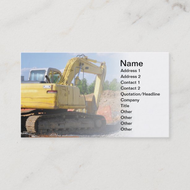 Heavy Equipment Business Cards & Profile Cards | Zazzle CA