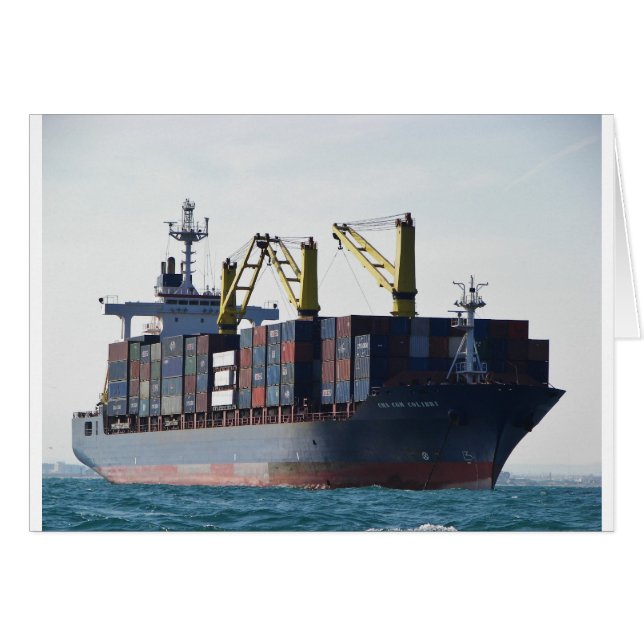 Large Container Ship At Anchor (Front Horizontal)