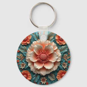 Large Coral Flowers Keychain