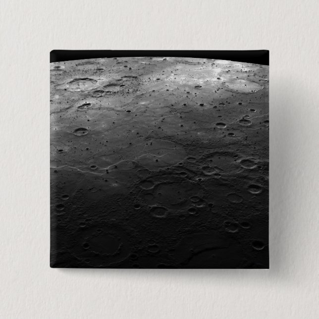 Large craters on the planet Mercury 2 Inch Square Button (Front)