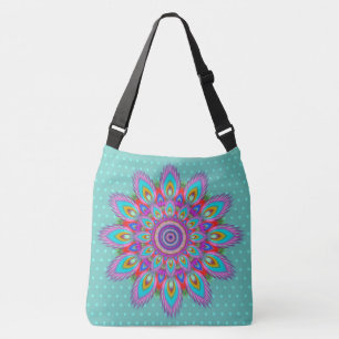 Large cross body tote bag psychedelic