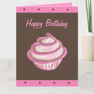 Large Cupcake Happy BirthdayCard  Card
