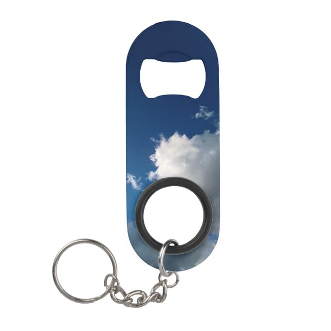 Large curved cloud keychain bottle opener (Front)