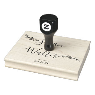 Large Custom Calligraphy Wedding Rubber Stamp