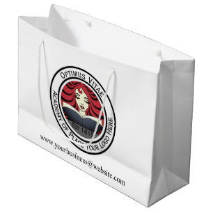 Large Custom Company Logo White Gift Bag
