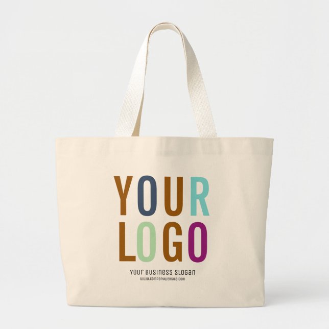 Large Custom Cotton Tote Bag with Logo (Front)