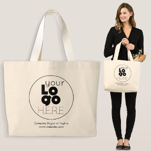 Large Custom Cotton Tote Bag with Logo No Minimum