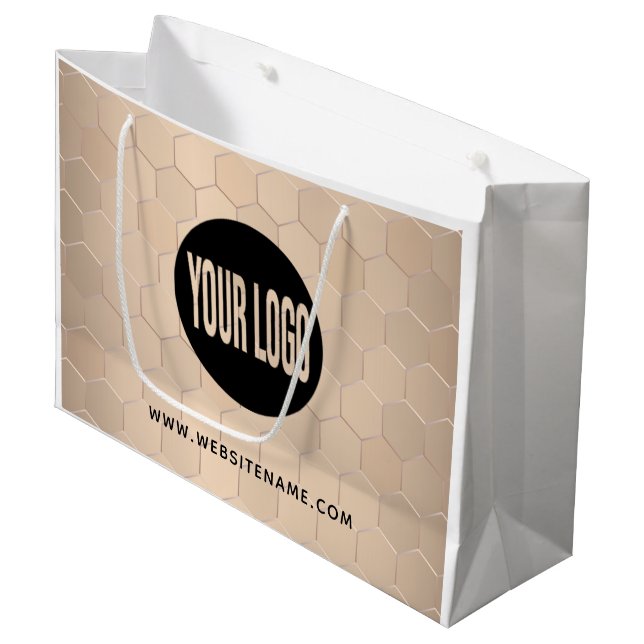Large Custom Logo/Text Shopping Large Gift Bag (Front Angled)