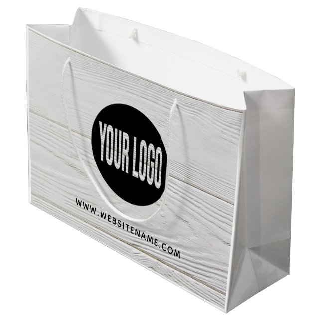 Large Custom Logo/Text Shopping Large Gift Bag (Back Angled)
