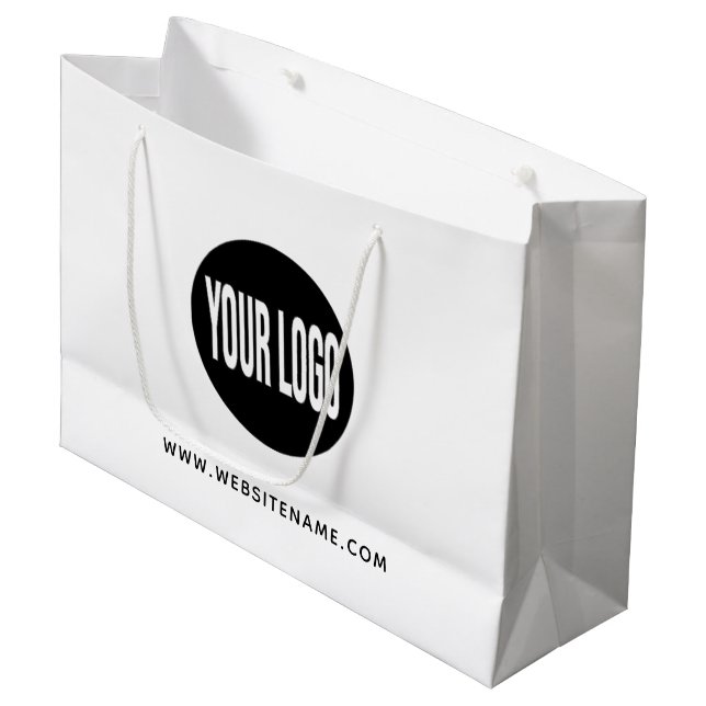 Large Custom Logo/Text Shopping Large Gift Bag (Front Angled)