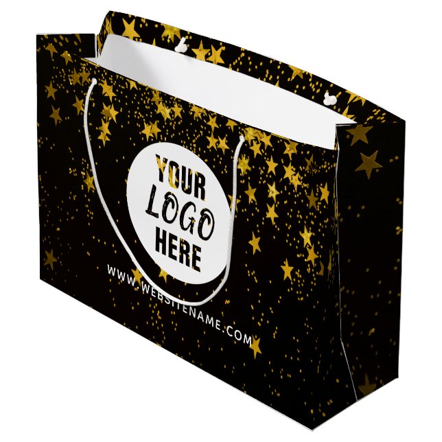 Large Custom Logo/Text Shopping Large Gift Bag (Back Angled)