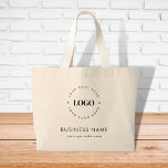 Large Custom Tote Bag with Round Circle Logo Text<br><div class="desc">Promote your business with this large tote bag,  featuring custom logo & text. Easily add your details by clicking on the "personalize" option.</div>