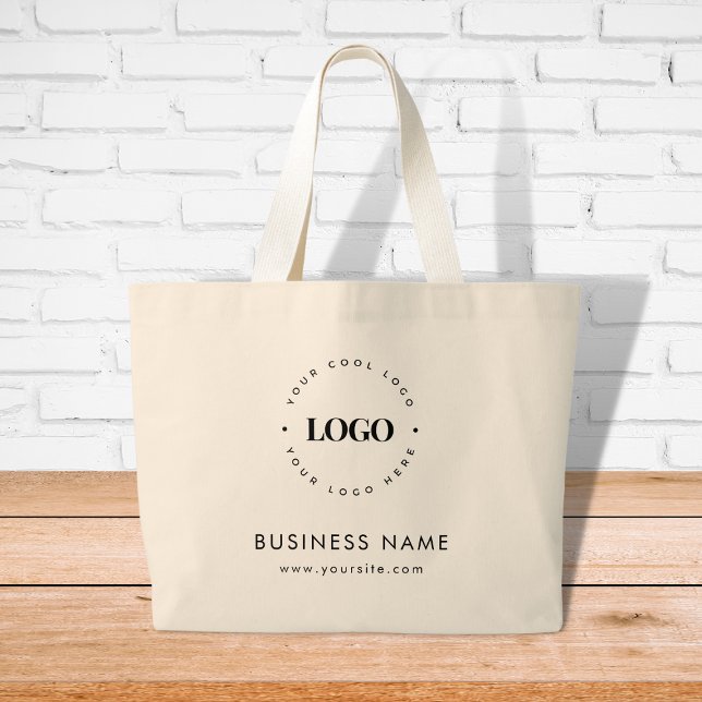 Large Custom Tote Bag with Round Circle Logo Text (Creator Uploaded)