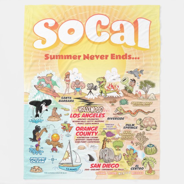 Large Customizable SoCal Fleece Blanket (Front)