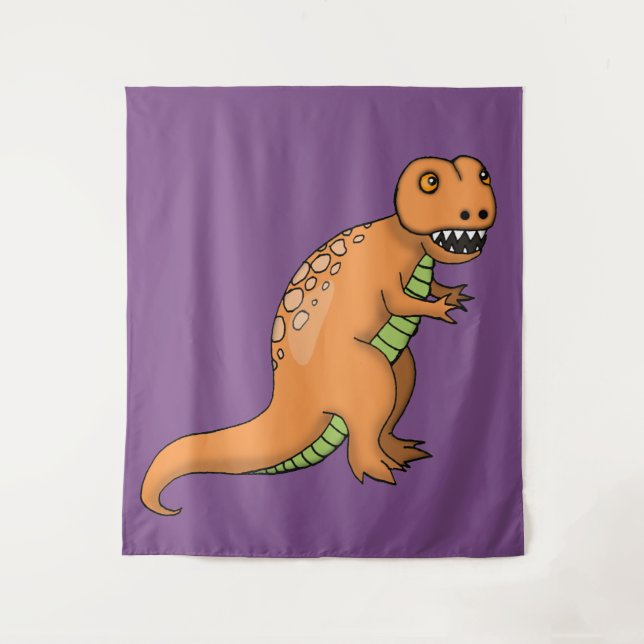 Large Cute T-Rex Kids Wall Hanging for Room Tapestry (Front)