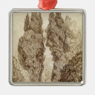 Large Cypresses at the Villa d'Este Metal Ornament