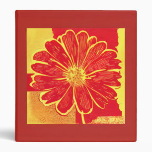 Large Daisy Aster in Red, Yellow and Saffron Binder