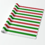 Large Dark Red, Green and White Stripes Wrapping Paper<br><div class="desc">A wrapping paper designed with a dark red, green and white striped pattern in large size. Customize the white color in an easy way.</div>
