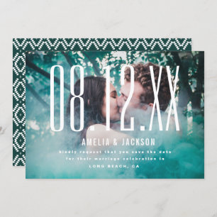 Large Date, bold typography, Save the Date Invitation