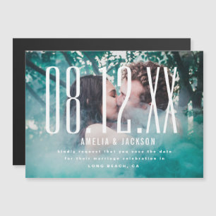 Large Date, bold typography, Save the Date Magnetic Invitation