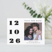 Large Date One Photo Save The Date