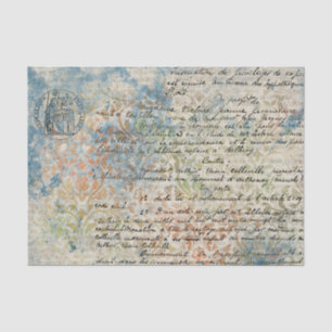 Large Distressed Script Tissue Paper