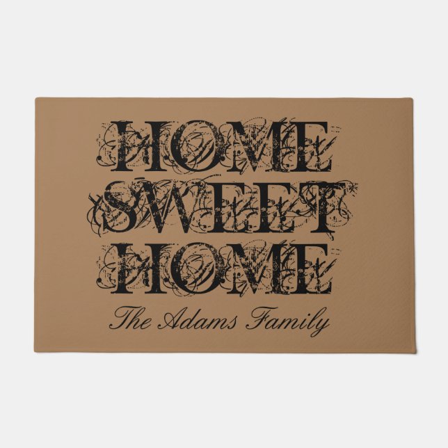 Large door mat with custom name Home Sweet Home (Front)