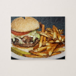large double half pound burger fries and cola jigsaw puzzle