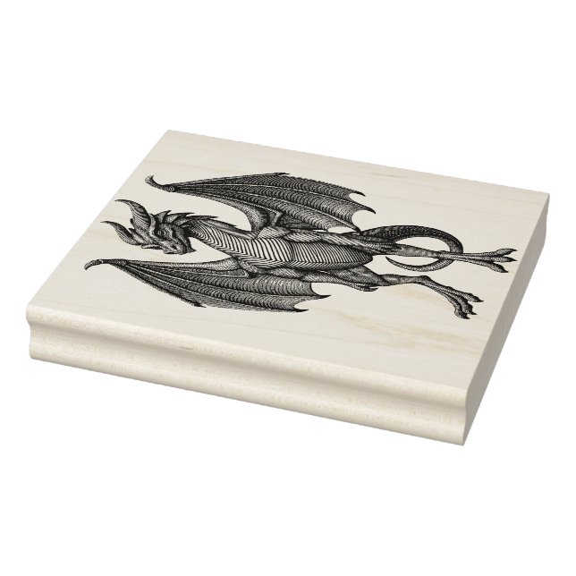 Large Dragon Wood Art Rubber Stamp (Stamp)