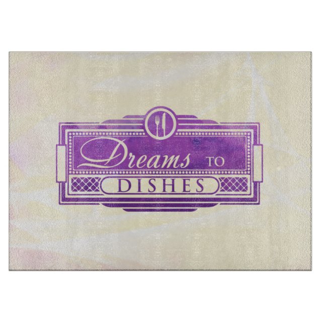 Large Dreams to Dishes Cutting Board (Front)