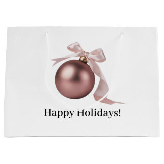LARGE DUSTY ROSE HOLIDAY GIFT BAG