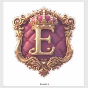 Large E Monogram on Red Velvet