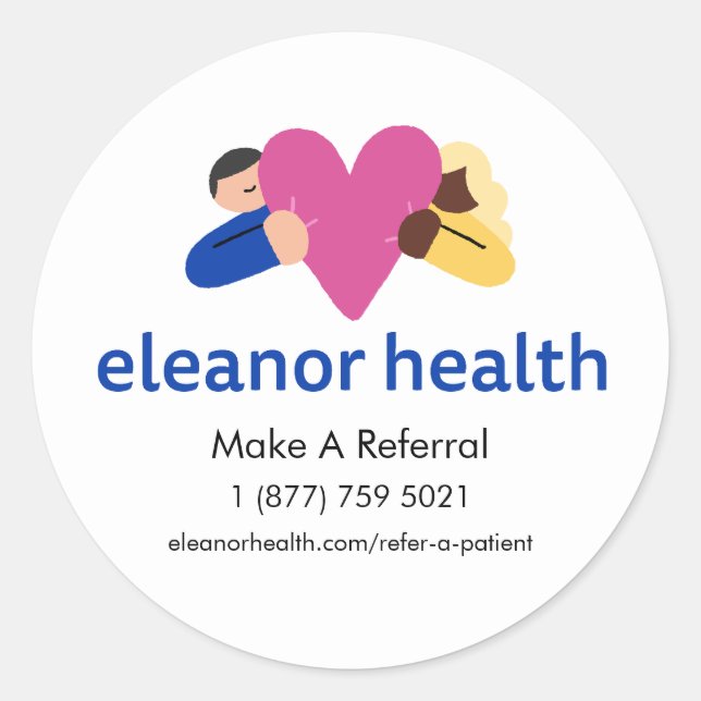Large Eleanor Health Referral Sticker (3 in) (Front)