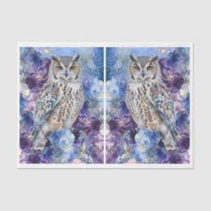 Large Elegant Floral Owl Furniture Decoupage Tissue Paper